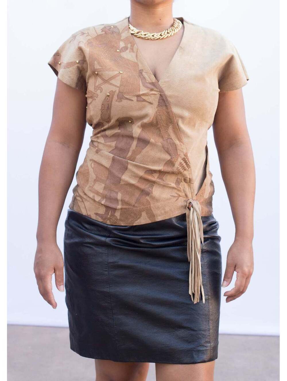 Michael Jacques Tan Handmade Leather Top